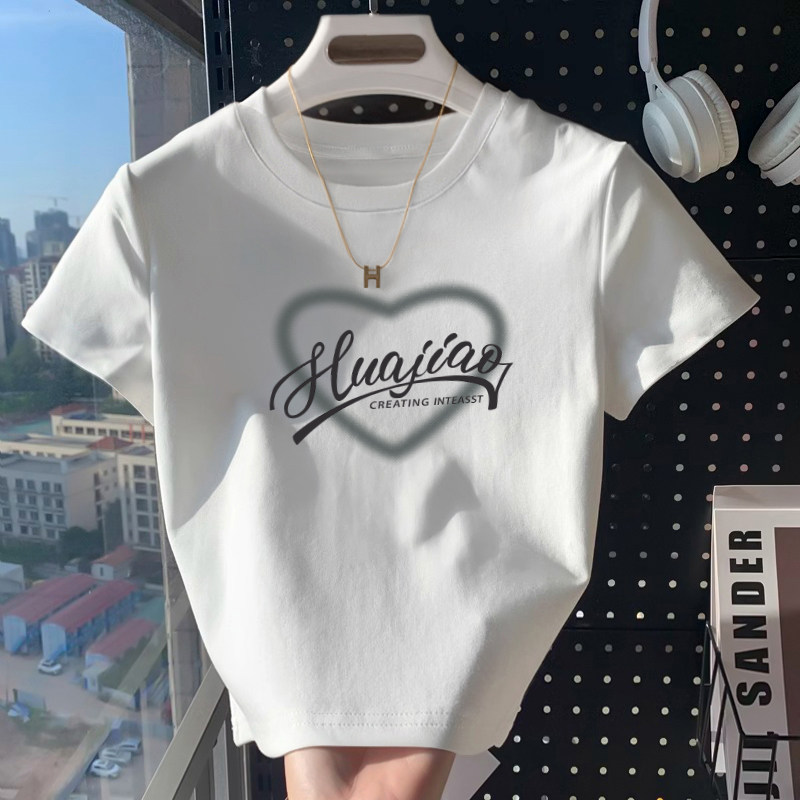 欧货白色正肩短袖t恤女夏季2026年新款小个子时尚显瘦短款上衣潮