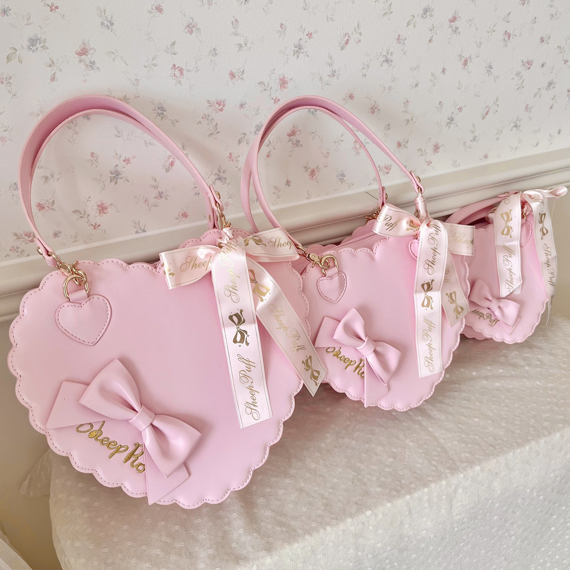 【五团现货】哑光爱心包大中小号甜娘Lolita甜系蝴蝶结手提斜挎包,模玩/动漫/周边/娃圈三坑/桌游,lolita洛丽塔包袋,淘宝优惠券,粉丝福利购,淘宝优惠卷