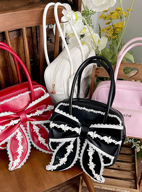 【现货】复古小方绵羊泡芙原创lolita包蕾丝手提包古早lo包蝴蝶结