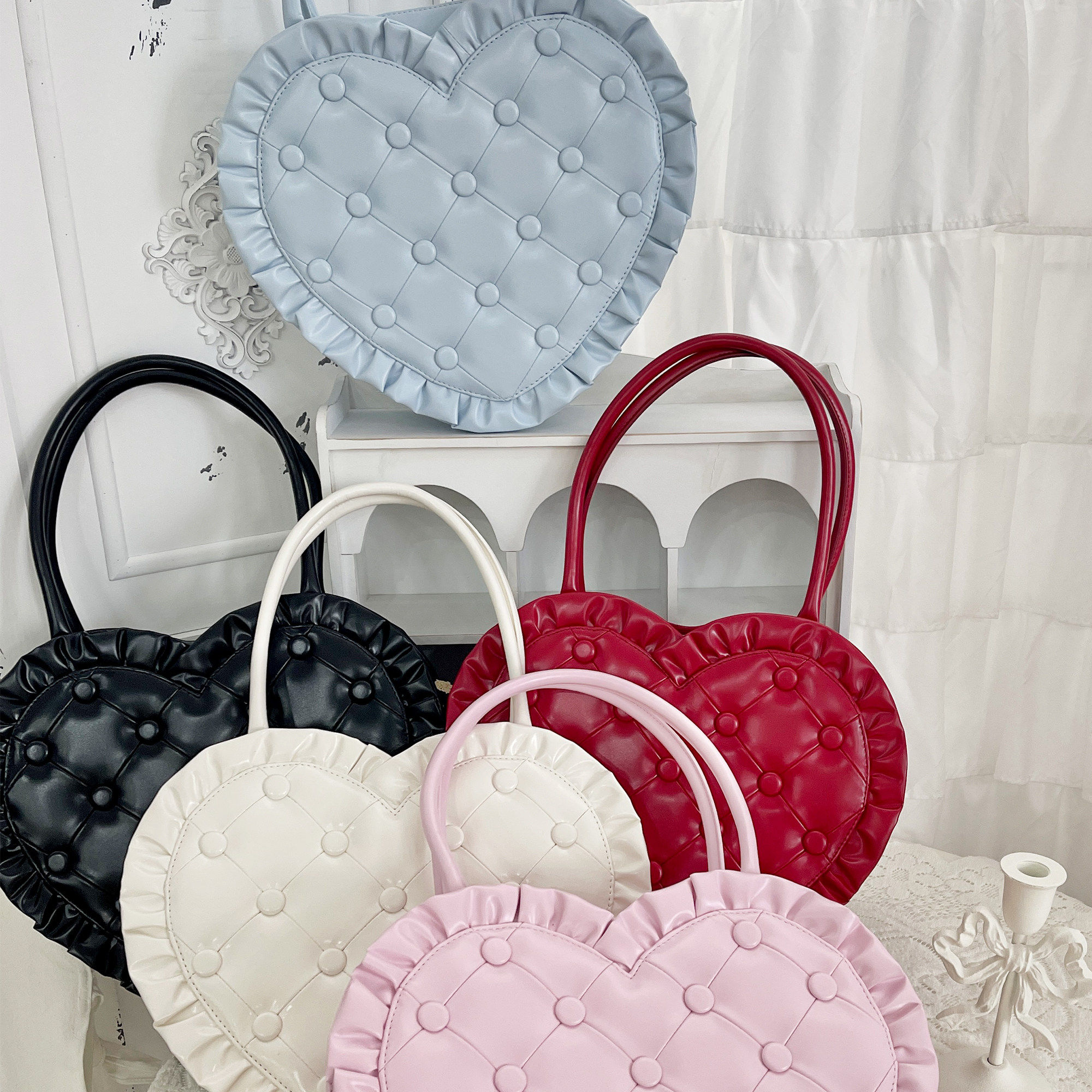 【现货】爱心枕原创lolita爱心包中古包花边手提包单肩包女,模玩/动漫/周边/娃圈三坑/桌游,lolita洛丽塔包袋,淘宝优惠券,粉丝福利购,淘宝优惠卷