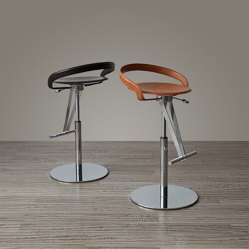 北欧轻奢时尚创意铁艺靠背旋转高脚酒吧椅吧台椅升降凳子现代简约