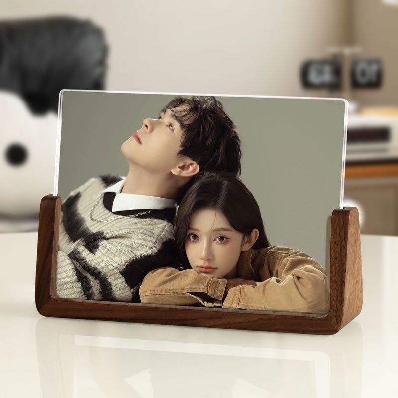 高级感实木相框摆台洗照片定制透明亚克力空框做成相册加打印6寸8,家居饰品,相框/画框,淘宝优惠券,粉丝福利购,淘宝优惠卷