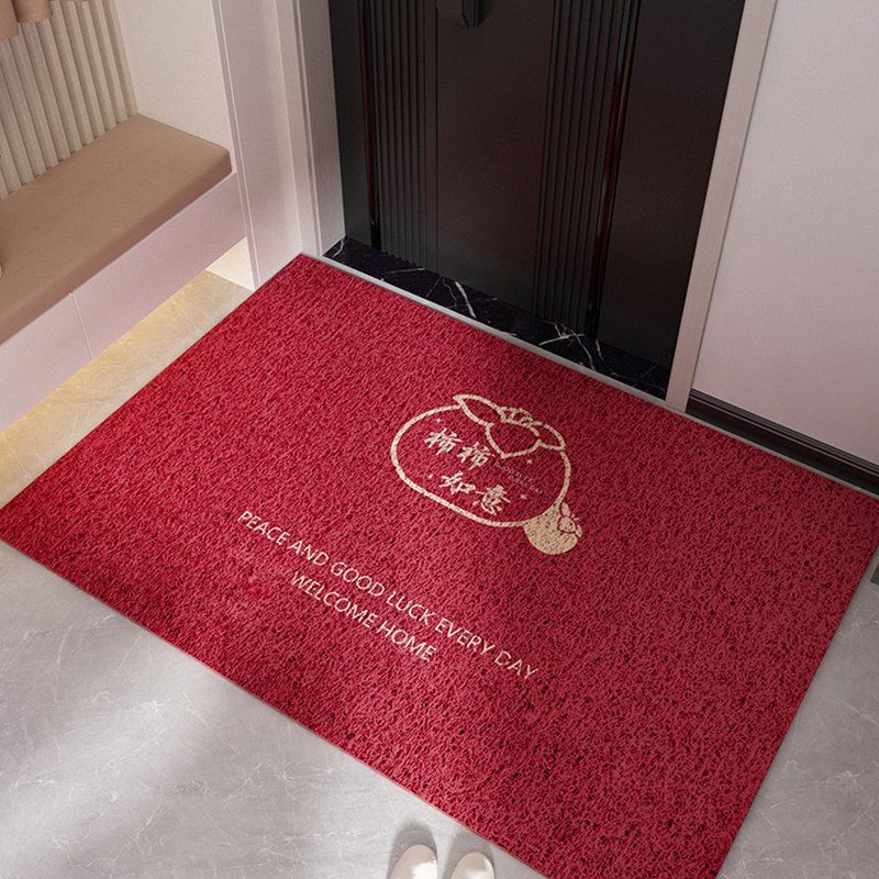 入户门地垫现代简约进门门口丝圈脚垫红色喜庆新年过年地毯可裁剪,居家布艺,入户地垫,淘宝优惠券,粉丝福利购,淘宝优惠卷