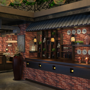 墙纸自粘砖纹墙贴防水加厚3d立体复古墙裙贴纸仿古背景外墙壁纸