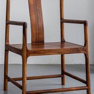 南美胡桃木实木椅子新中式围椅禅意家用Y椅主人椅茶桌椅二件包邮
