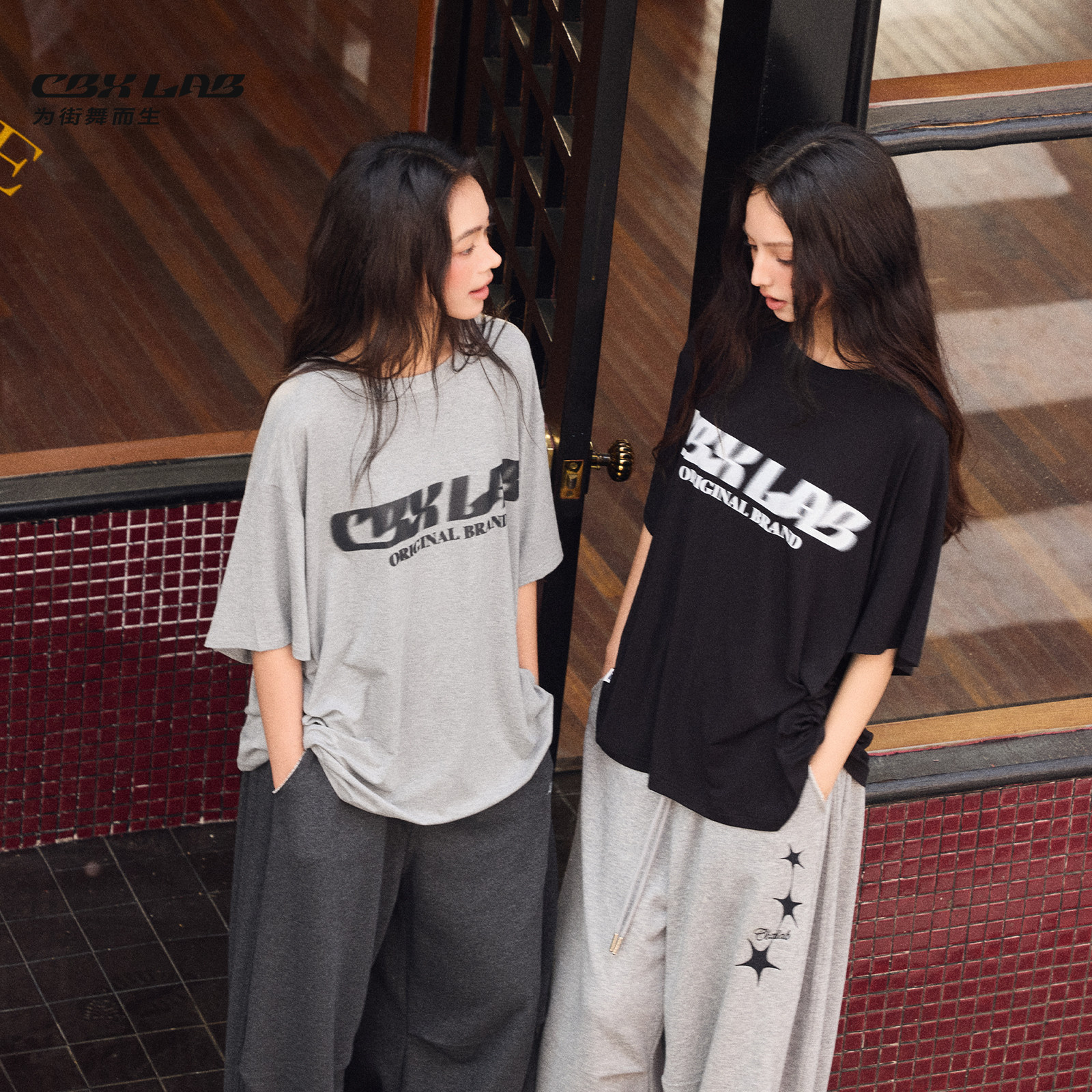 CBXLAB旗舰店街头美式街头嘻哈hiphop情侣短袖宽松百搭慵懒上衣潮