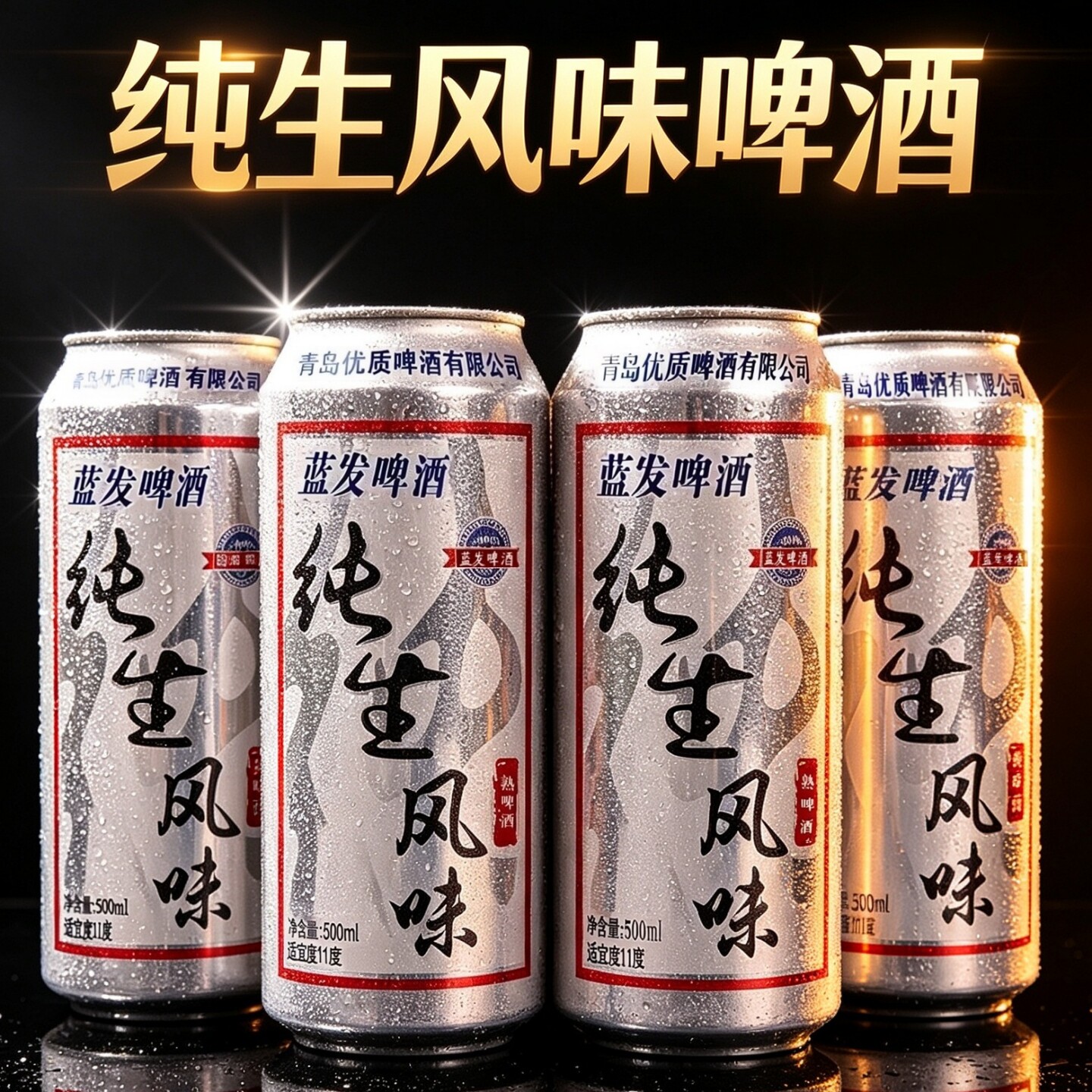 500ml*12罐装纯生风味啤酒夏季解腻解渴KTV商用家庭聚会批发囤货