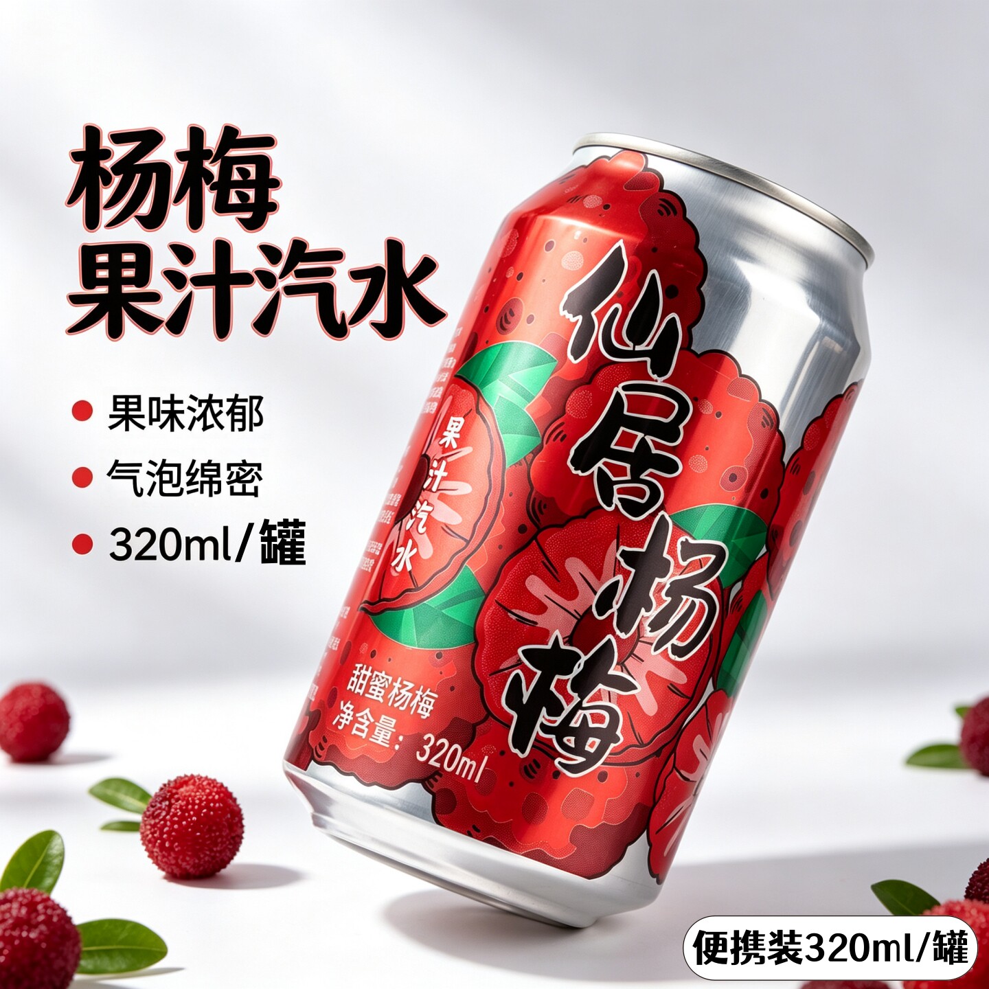 【新品】12罐仙居杨梅果汁汽水饮料网红清爽饮料解腻可口聚餐常备
