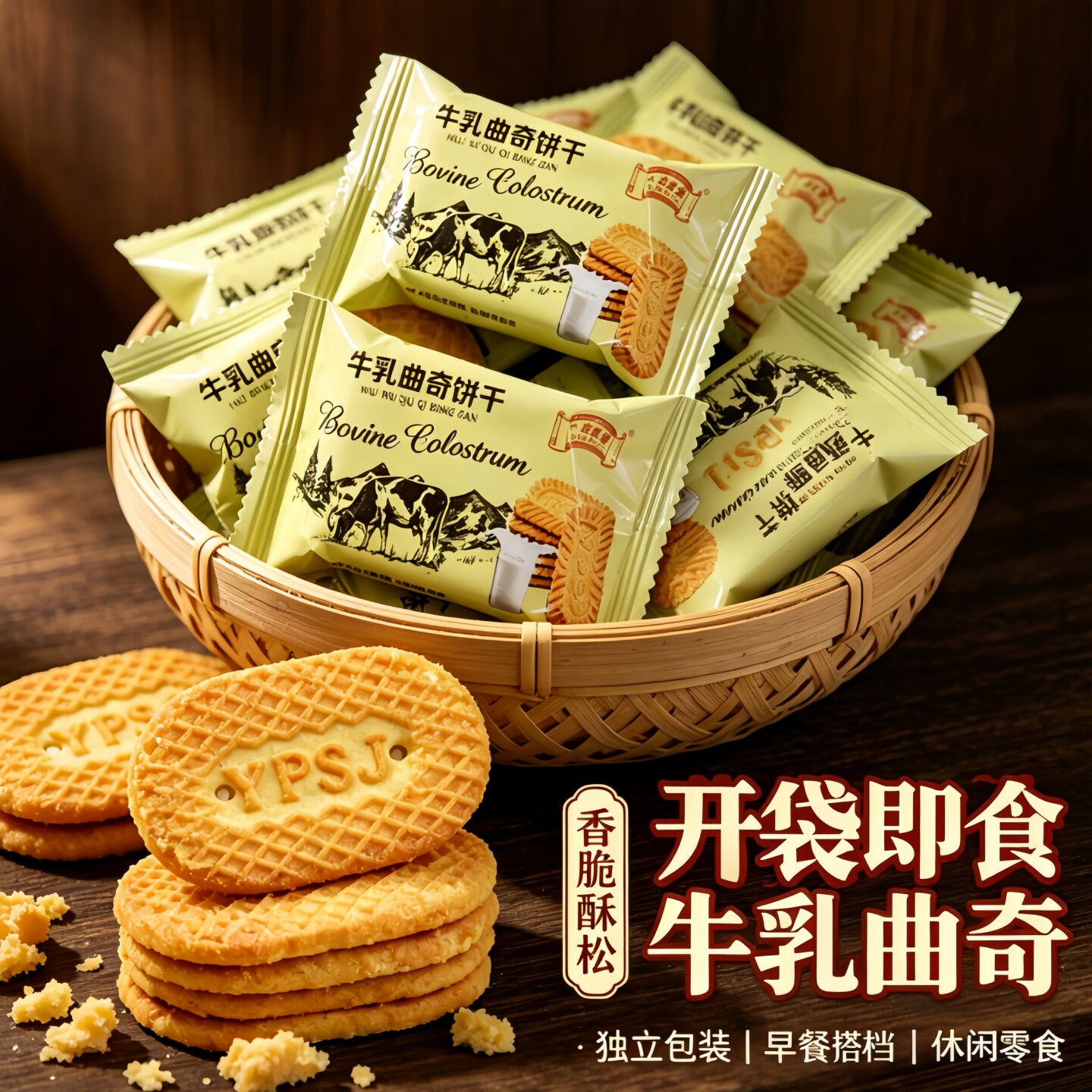 牛乳曲奇非油炸饼干早餐搭档酥香办公室休闲零食囤货饼干划算批发