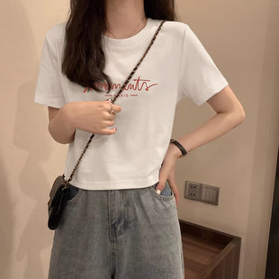 短款t恤女2026新款夏季爆款纯棉短袖白色显瘦半袖chic韩系上衣