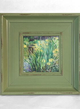 【春禾】多巴胺绿色实木画框做旧简约定制挂墙相框简约装饰画外框