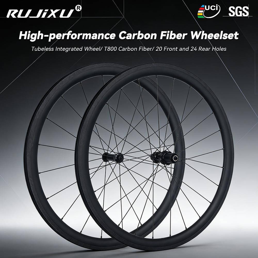 700c40mm公路碳纤维轮组公路V制动器3K斜纹制动器表面4爪直拉轮