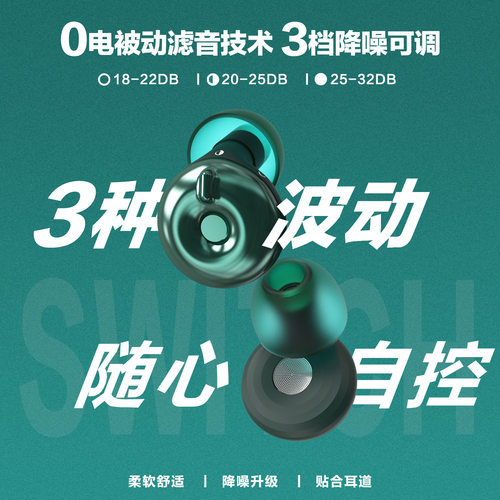 dBfit三档可调节降噪耳塞演唱会现场音乐节dj鼓手专业防噪音
