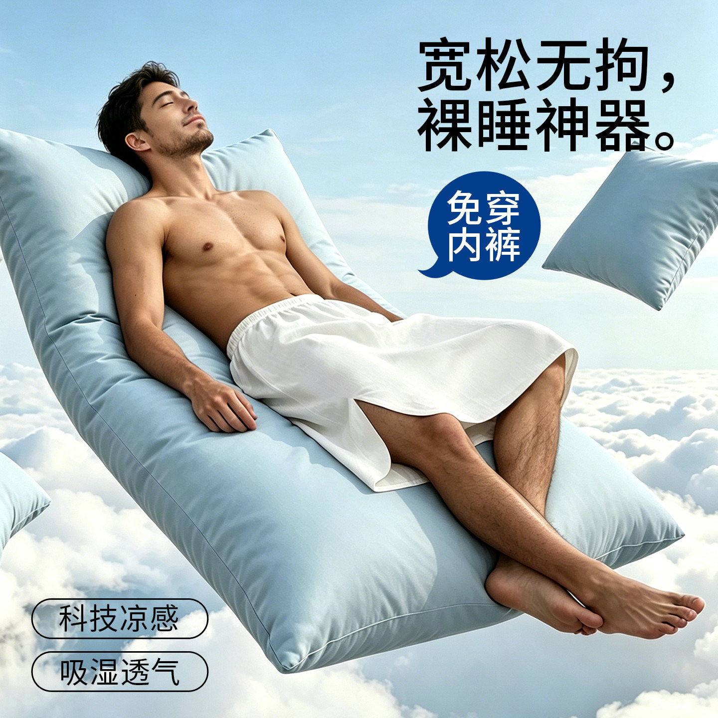 两件装男士睡裤裙家居浴裤夏季凉