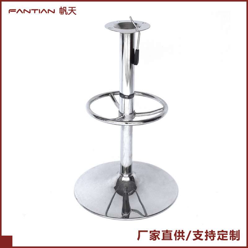 简约铁电镀升降吧椅酒吧餐吧清吧KTV高脚凳椅脚底座配件厂家