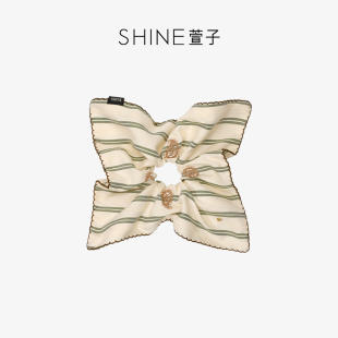 SHINE萱子饰品优雅条纹发圈新款 百搭布艺发绳发饰 官方正品