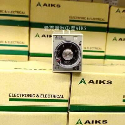 原装AIKS爱克斯时间继电器ST3PA-D 10S 100S 10M 60M 8脚12V24V