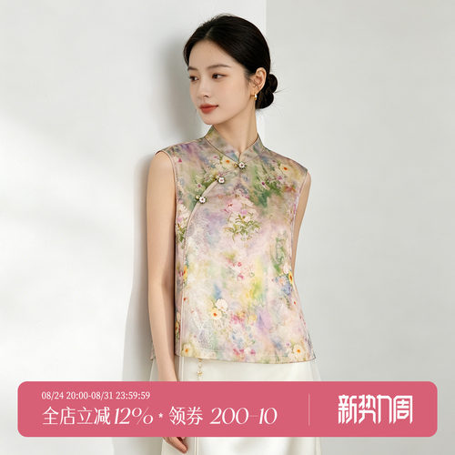 夏季新中式桑蚕丝网纱汉服上衣