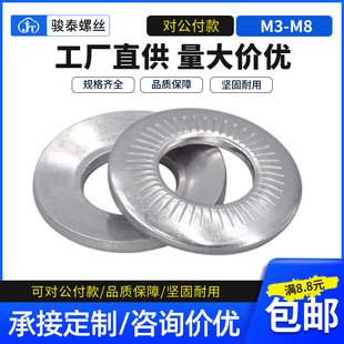 304不锈钢防滑垫圈齿形垫片锁紧防松平垫片m3m4m5m6m8m10m12-m20