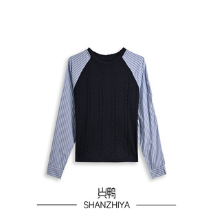 2026圆领套头休闲上衣 高级感假两件拼接卫衣女春季 山只鸭 SZY