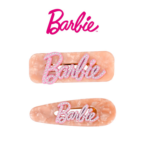 Barbie芭比正品理石纹发夹侧边夹