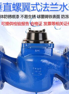新品 WS垂直螺翼式水表 大口径防冻高灵敏高精度可拆式法兰水表