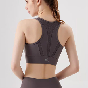 ALOUSAYOGA前拉链网纱运动内衣高强度防震跑步透气健身瑜伽服背心