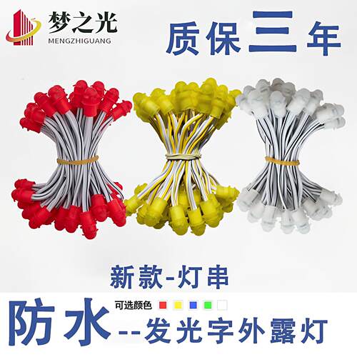 贴片led发光字灯珠外露灯串穿孔灯串楼顶大广告字招牌防水12v高亮