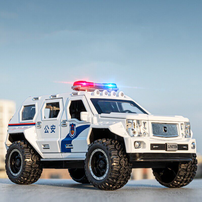 大号1:24乔治巴顿警车玩具儿童合金越野车警察车模型特警玩具车
