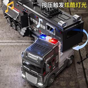加长合金特警指挥车玩具车警车模型玩具房车模型儿童玩具车礼物