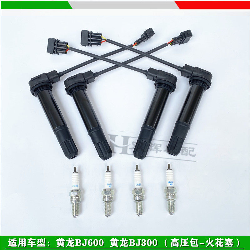 适用倍力尼黄龙BJ300/BN302黄龙600/TNT600高压包火花塞点火线圈