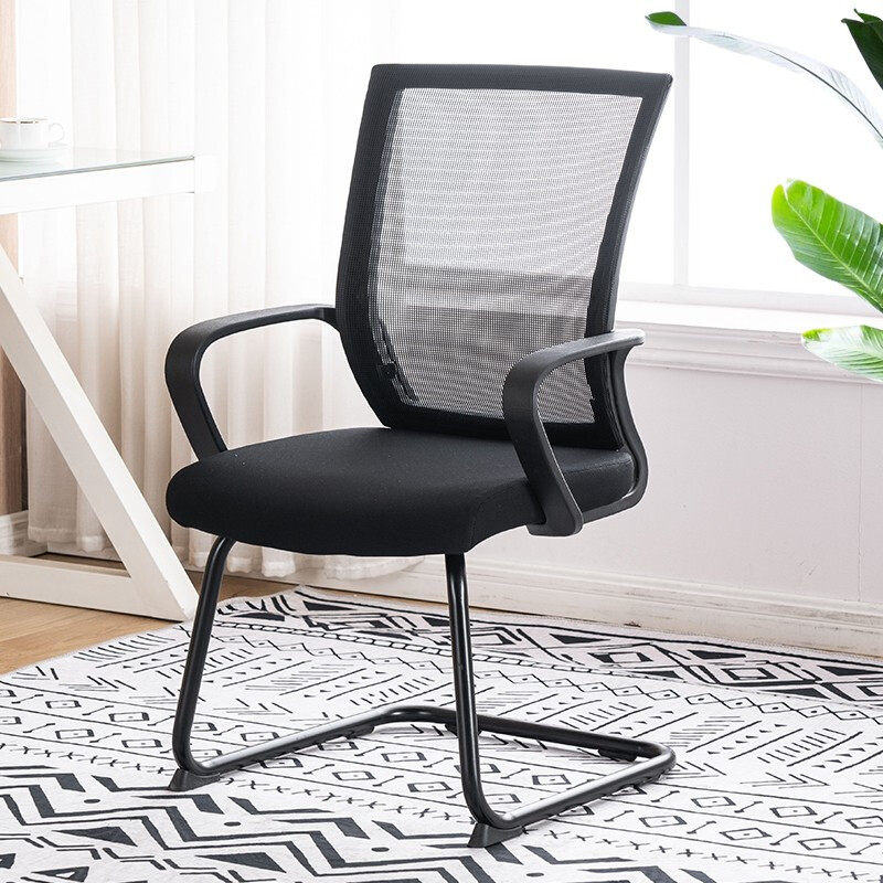 苏美特简约时尚职员椅办公会议椅弓形电脑座椅员工椅子滑轮网布椅