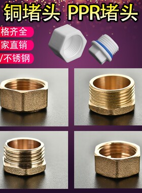 全铜4分堵头6分管堵内丝外丝不锈钢波纹管进水软管管帽水暖配件