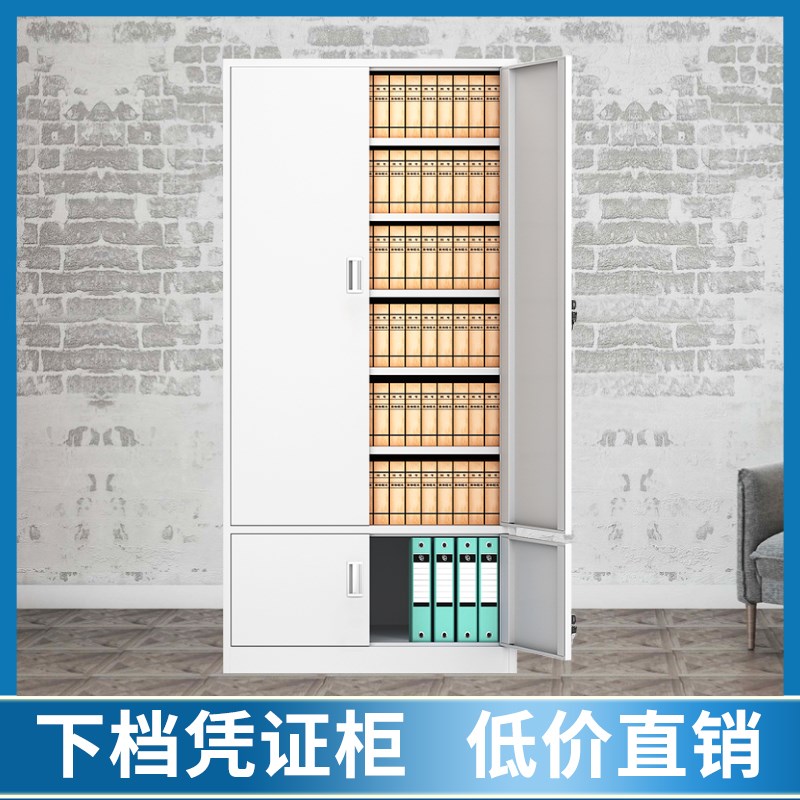 下档凭证文件柜铁皮柜财务员工办公室带锁资料柜档案柜子期刊书柜