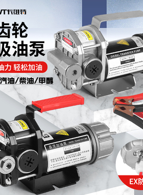 电动抽油泵12V24V自吸双齿轮柴油汽油防爆加油泵甲醇煤油水加油机