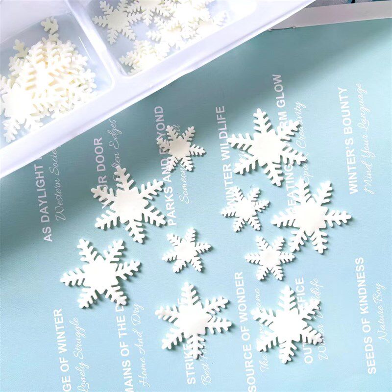 翻糖大小混雪花巧克力蛋糕装饰生日插件可食用烘焙甜品摆件圣诞节
