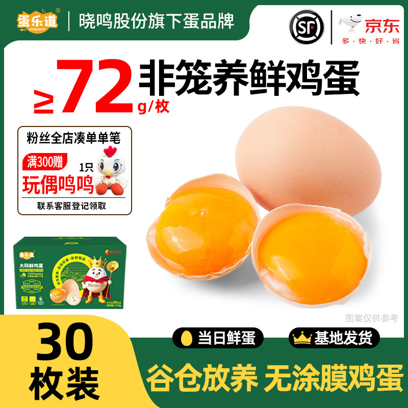 新鲜非笼养红壳大码不涂膜鸡蛋30枚礼盒装包邮