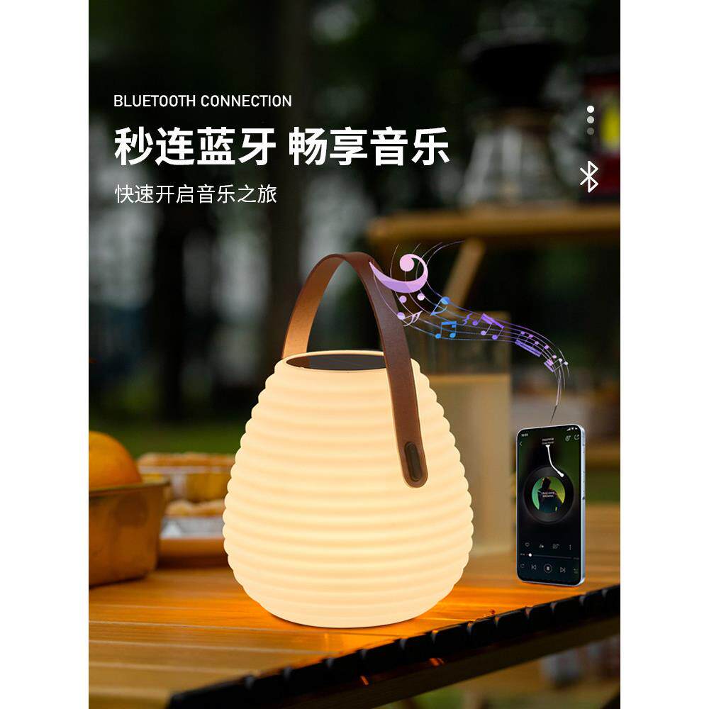 户外太阳能便携灯花园灯家庭户外花园草坪灯景观装饰充电音乐灯