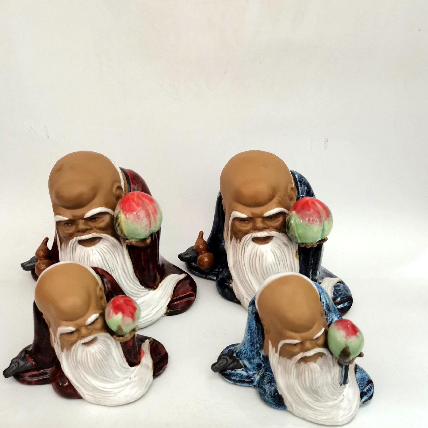 石湾陶瓷寿星公寿桃摆件老人生日礼品长辈礼物家居饰品客厅摆设