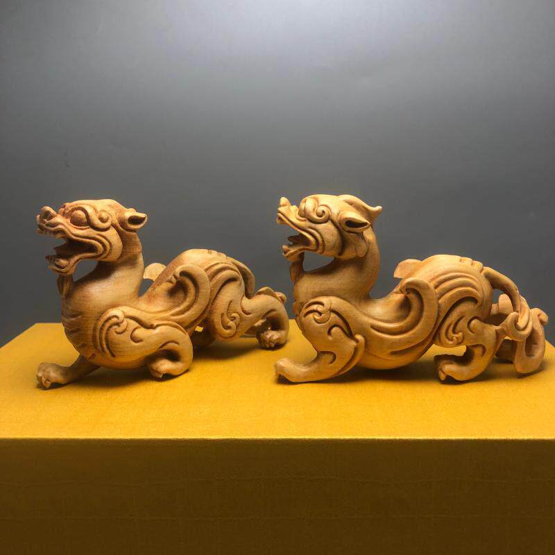 崖柏木雕上古神兽貔貅文玩手把件家居客厅装饰实木摆件复古工艺品