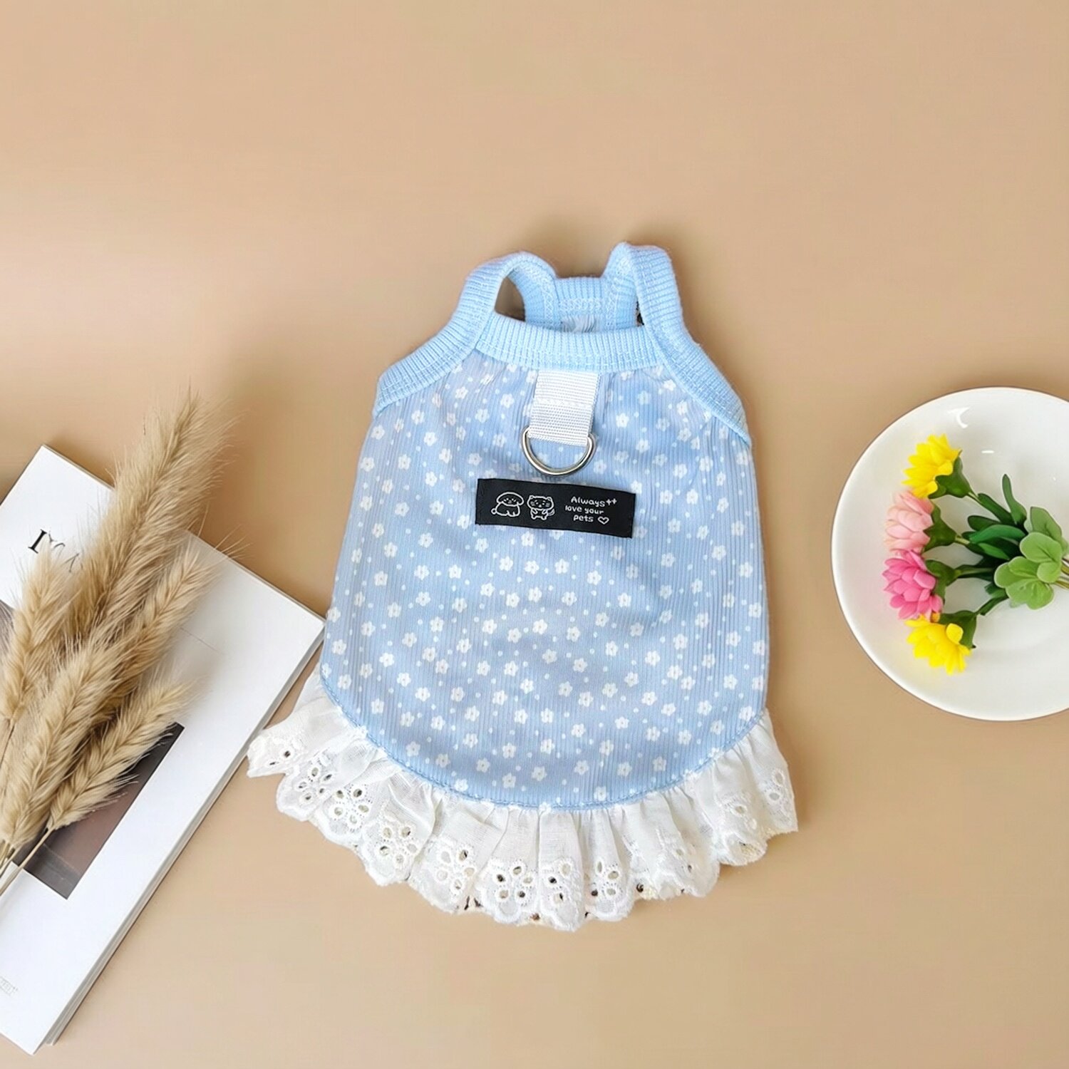 宠物春夏薄款冰丝蕾丝裙子狗狗猫咪衣服吊带降温凉比熊衣服饰
