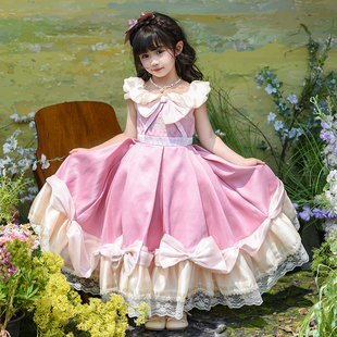 女童洛丽塔在逃迪士尼灰姑娘公主连衣裙2025夏季儿童绝美生日礼服