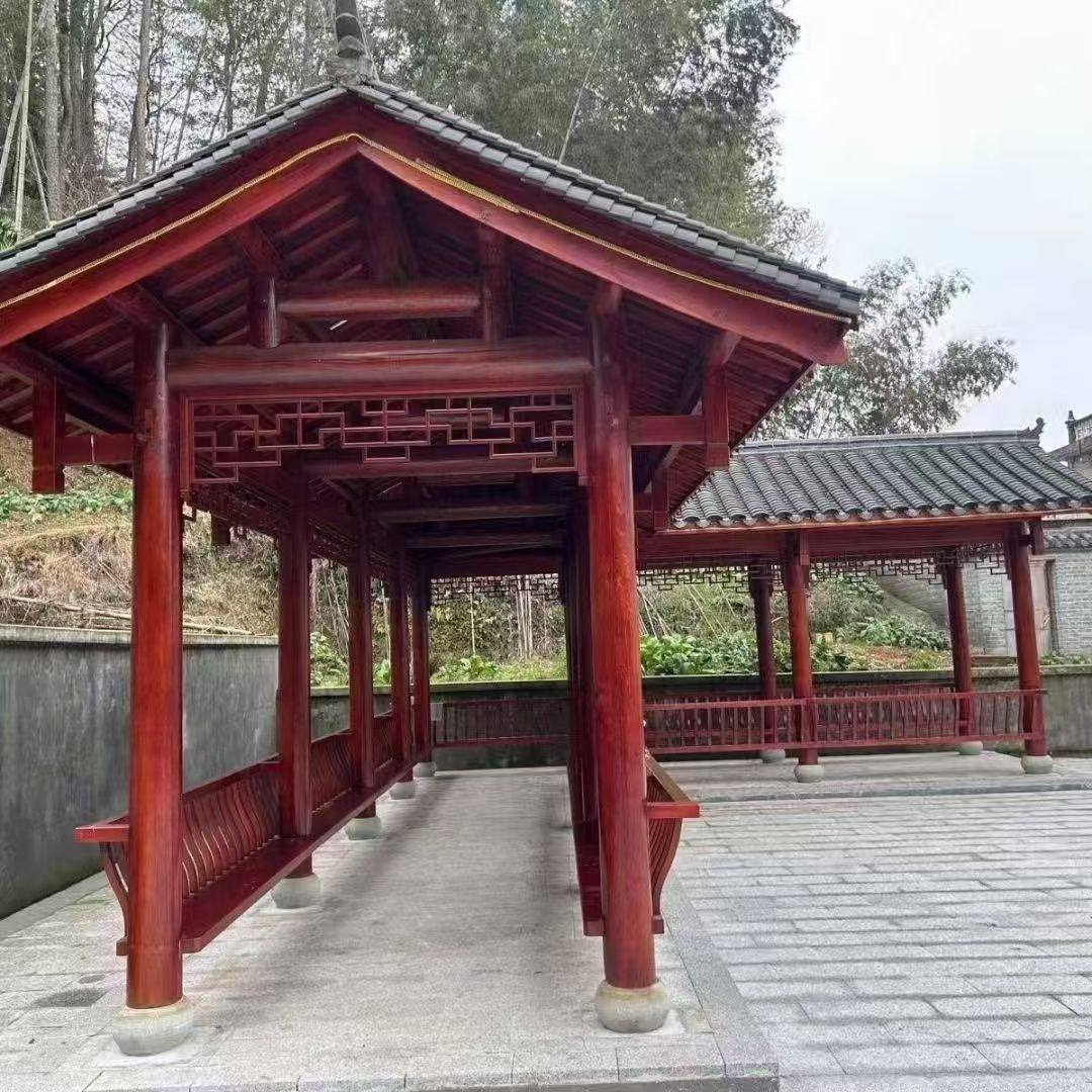 古建长廊户外防腐木宣传栏别墅庭院菠萝格凉亭水榭小青瓦仿古建筑,商业/办公家具,景观廊架,淘宝优惠券,粉丝福利购,淘宝优惠卷
