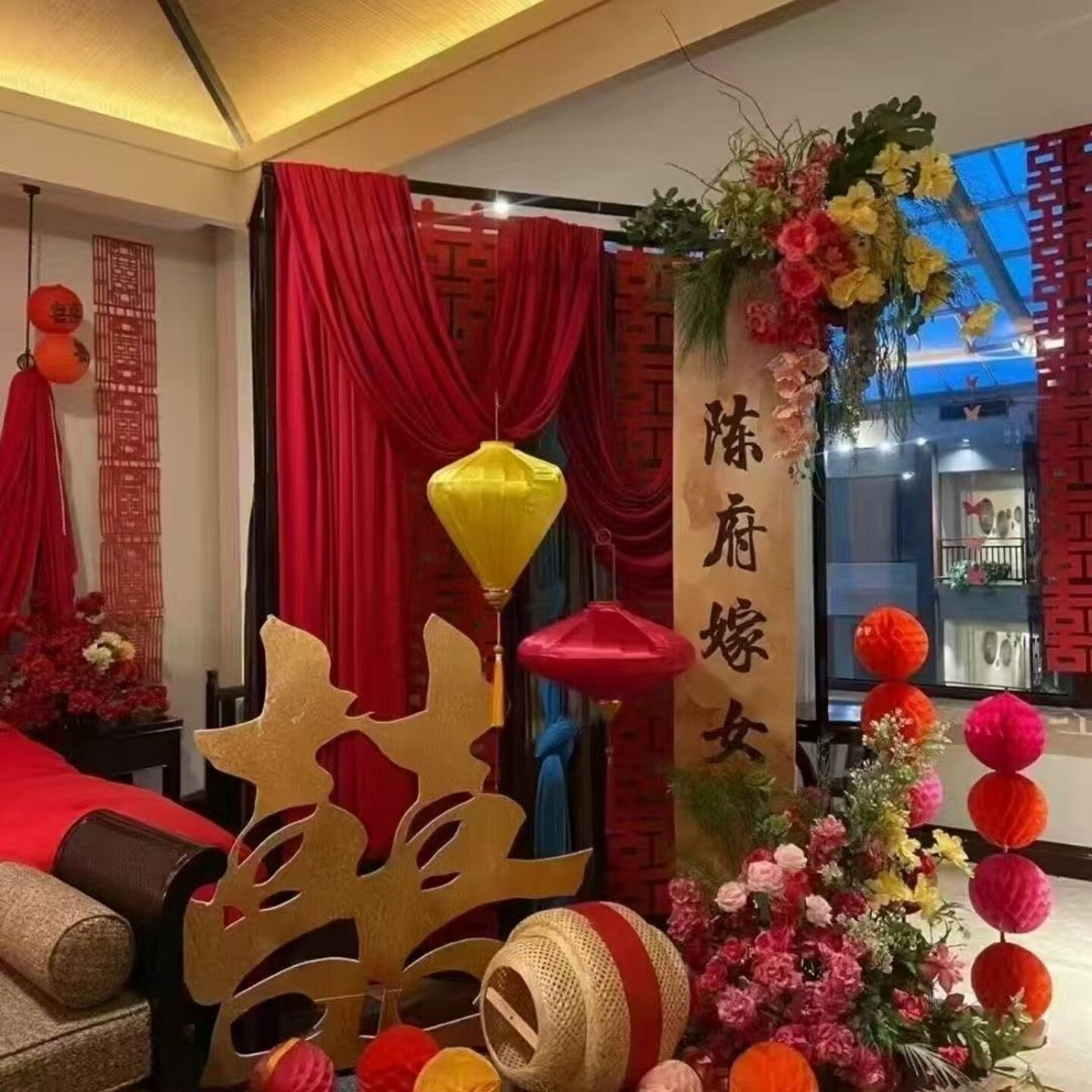 红灯笼宋朝灯笼网红景区拍照户外防水古风场景装饰灯中国风宫灯