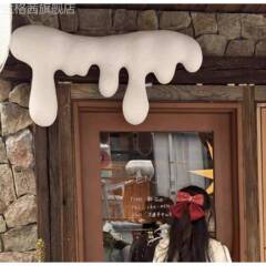 圣门头泡沫冰雪挂雪坠色店面白屋檐外E41627诞墙节冬季雪景装饰布