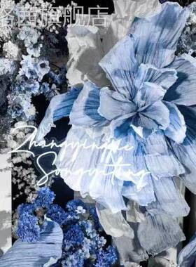 巨型紫色婚礼纸花大型花装饰婚纸庆背橱景造景窗商场纸花艺手D347