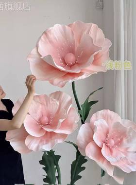 手商场橱窗工装饰紫色巨型虞J28469美纸艺花大型美纸花婚礼陈婚庆