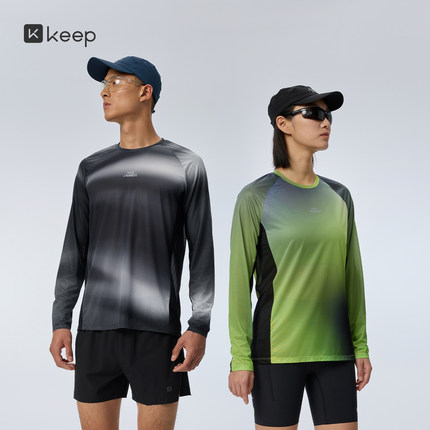 Keep速干T恤女运动T恤男四季超轻速干透气抗菌训练健身K5跑步长袖