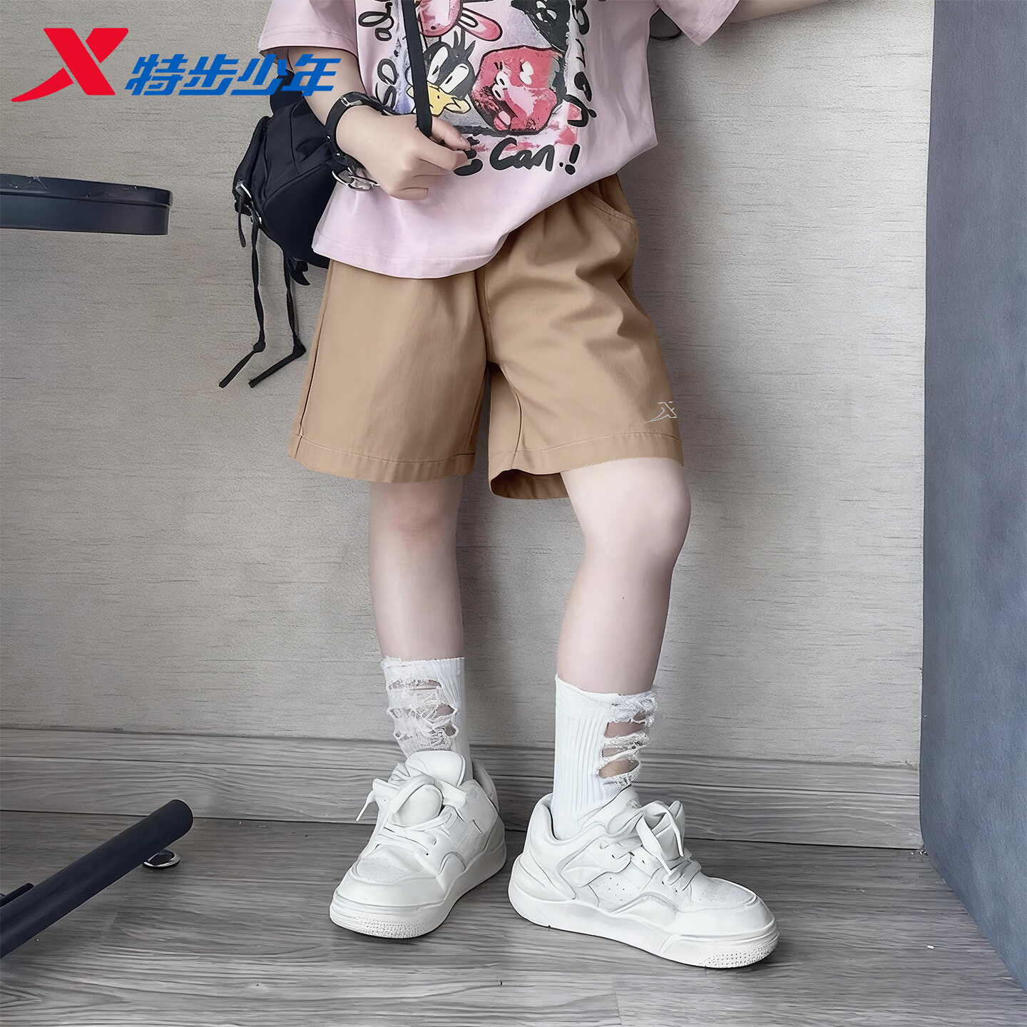 特步童装儿童短裤运动裤女童新款夏季速干裤子透气五分裤学生休闲图片