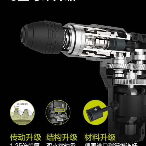 威克士WU326电锤电镐WU357植筋幕墙打孔安全离合自冲击WU327/328